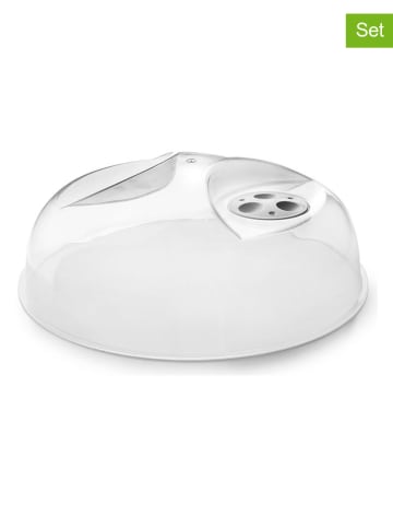 2er-Set: Mikrowellendeckel in Weiß - Ø 25 cm
