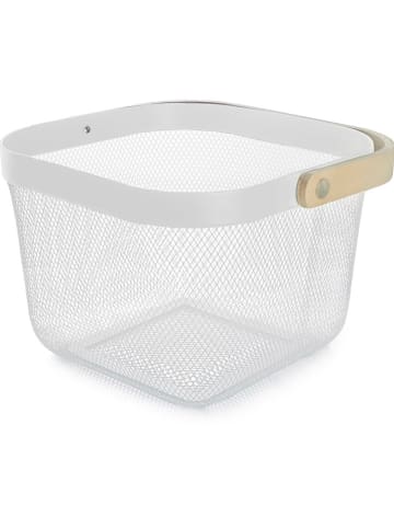 Opbergmand wit/beige - (B)26 x (H)18 x (D)25 cm