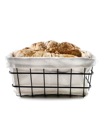 Brotkorb in Weiß/ Schwarz - (L)20 x (B)18 cm