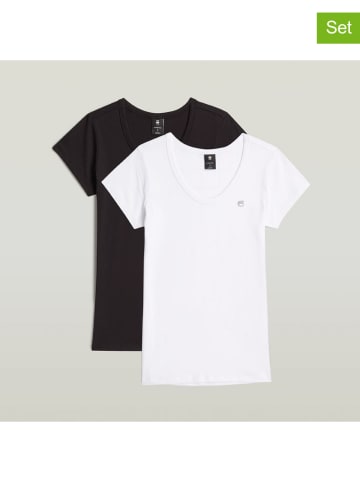 2er-Set: Shirts in Weiß/ Schwarz