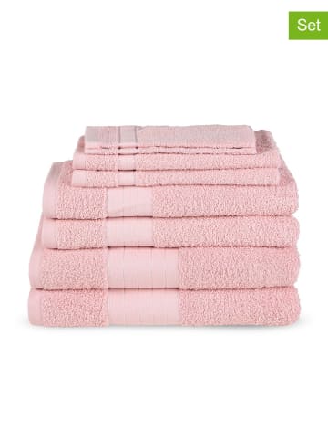 8tlg. Handtuch-Set in Rosa