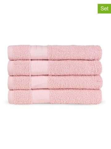 4-delige set: handdoeken lichtroze