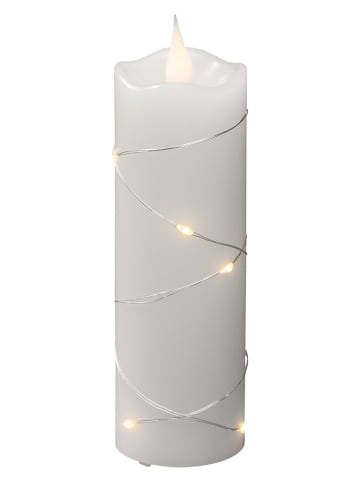 LED-Echtwachskerze in Weiß - (H)15,2 cm