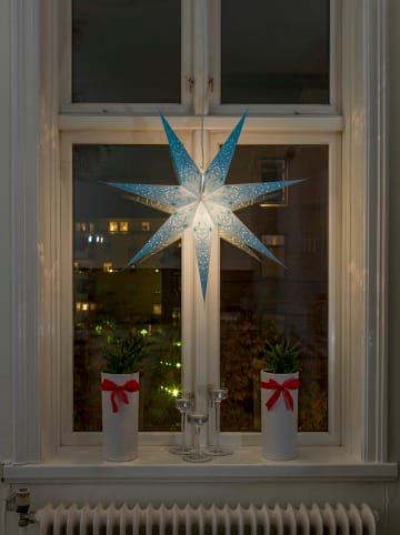 Dekoleuchte ''Stern'' in Weiß/ Blau - (H)78 cm