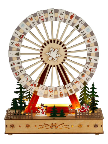 Dekoracyjna lampa LED "Ferris wheel" w kolorze jasnobrązowym - 30 x 30 x 15 cm
