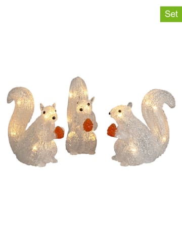 3-delige set: led-decolampen "Eekhoorns" wit - (H)10 cm