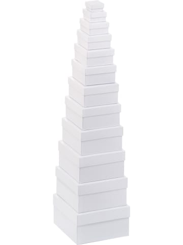 Folia Pappboxen "Eckig" in Weiß - 12 Stück