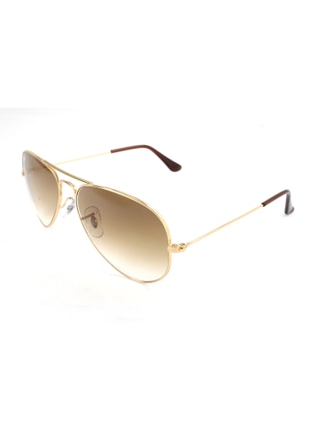 Ray Ban Męskie okulary przeciwsłoneczne w kolorze złoto-brązowym