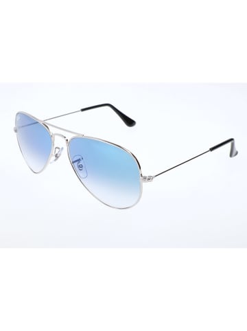 Ray Ban Męskie okulary przeciwsłoneczne "Aviator" w kolorze srebrno-czarno-błękitnym