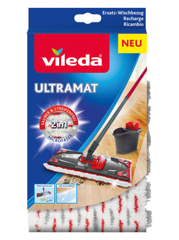 Vileda 2er-Set: Ersatzbezüge "UltraMat" in Weiß/ Rot