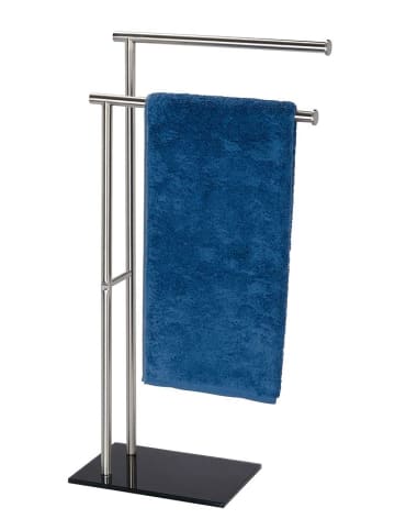 Wenko Handdoekhouder "Lima" zilver/zwart - (B)41 x (H)79 x (D)20 cm