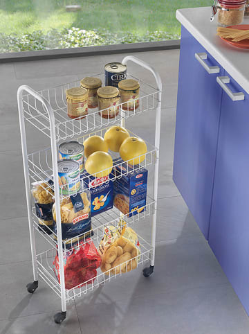 metaltex Allzweckwagen "Pisa" in Weiß - (B)41 x (H)84 x (T)23 cm