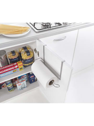 metaltex Keukenrolhouder "Galileo" zilverkleurig - (B)34 x (H)18 x (D)10 cm