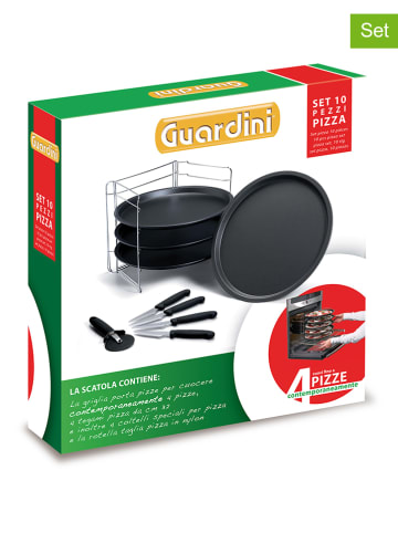 Guardini 10-delige pizzaset zwart/zilverkleurig