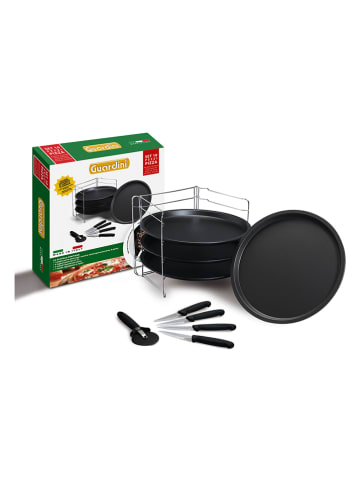 Guardini 10tlg. Pizza-Set in Schwarz/ Silber