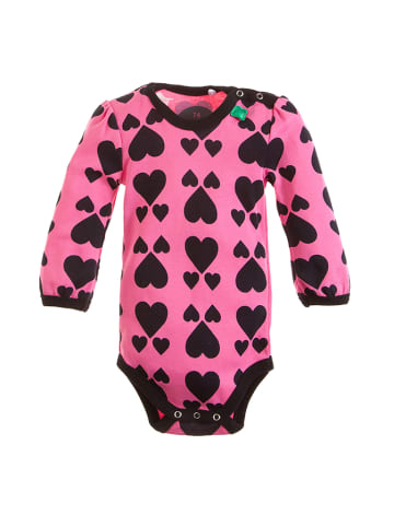 Green Cotton Body in pink/ schwarz