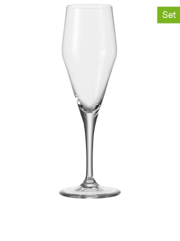 LEONARDO 6-delige set: champagneglazen "Twenty4" transparant - (H) 22 cm