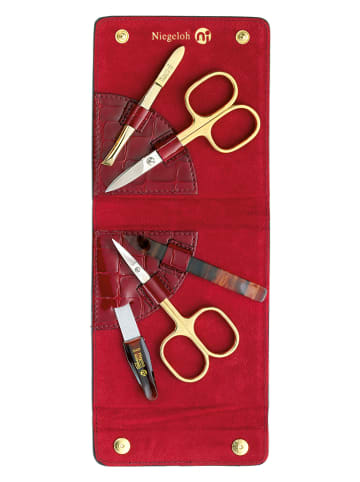 Niegeloh 5-delige manicureset "Kroko" rood