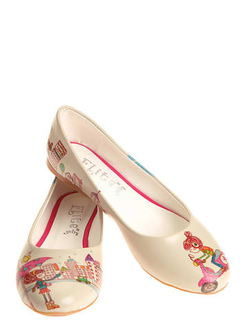 Goby Ballerinas in Creme/ Pink