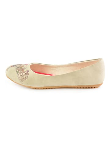 Goby Leder-Ballerinas in Beige/ Bunt