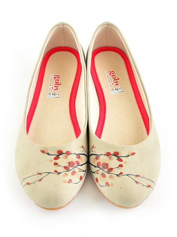 Goby Leder-Ballerinas in Beige