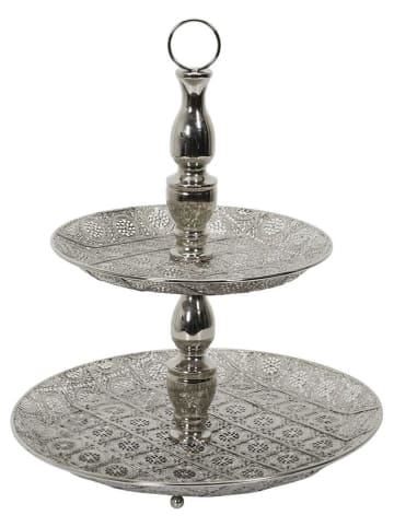 Ethnical Life Etagere in Silber - (H)40 x Ø 49 cm