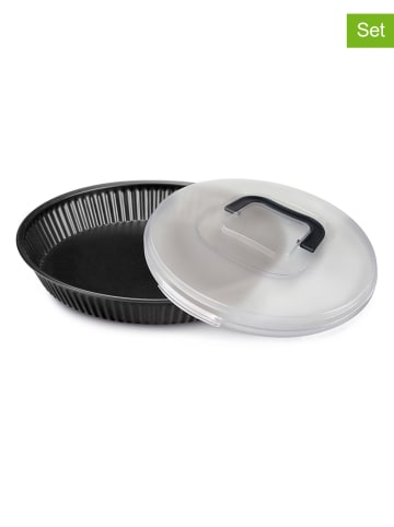 Guardini 2-delige set: bakvormen zwart/wit - (H)4 x Ø 28 cm