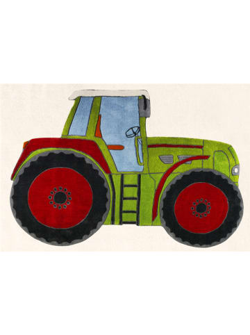 Kids love rugs Dywan "Traktor" w kolorze kremowo-zielono-czerwonym