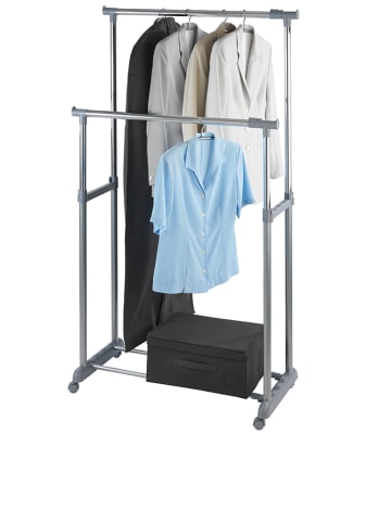 Wenko Kleiderständer "Twin Bars" in Grau/ Chrom - (B)163 x (H)168 x (T)44 cm