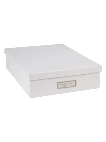 BigsoBox Dokumentenbox "Oskar" in Weiß - (L)35 x (B)26 x (H)8,5 cm