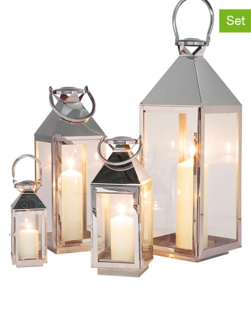 KARE Design 4-delige set: lantaarns "Giardino" zilver