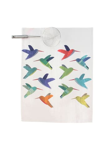 Happy Friday Ściereczki (2 szt.) "Colibri" w kolorze białym ze wzorem do naczyń