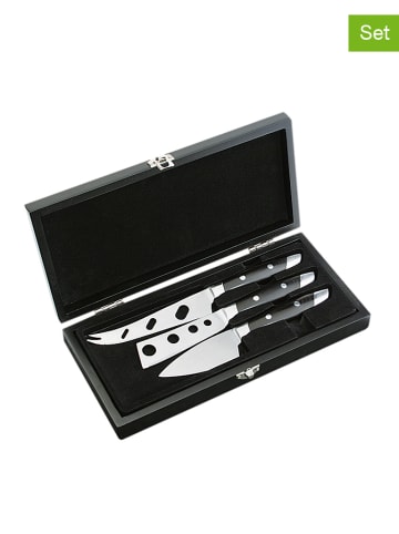 Cilio 4tlg. Käsemesser-Set "Fontina" in silber/ schwarz