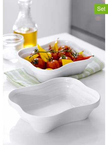 Steel-Function 2-delige set: ovenschalen "Bari" wit - (B)17 x (D)13,5 cm