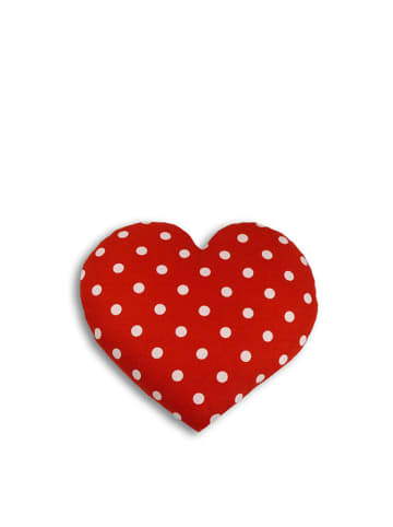 Leschi Warmtekussen "Warm hart" rood/wit - (B)23 x (L)23 cm