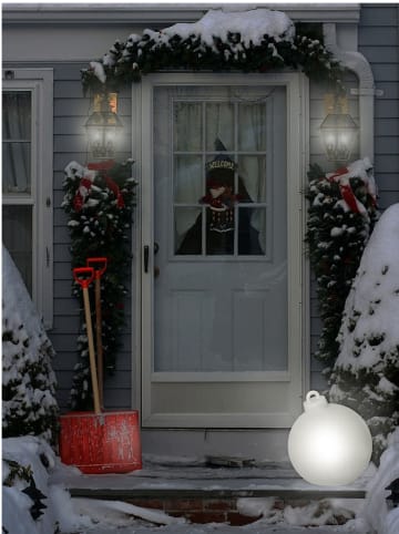 8 seasons LED-Dekoleuchte "Shining Christmas Ball" in Weiß - (H)37 cm