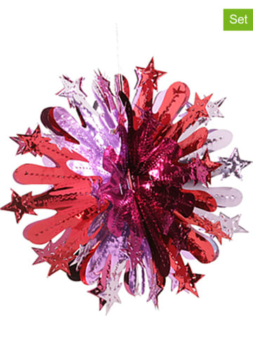 Overbeck and Friends Ozdoby świąteczne ( 2 szt.) w kolorze czerwono-różowym - Ø 20 cm