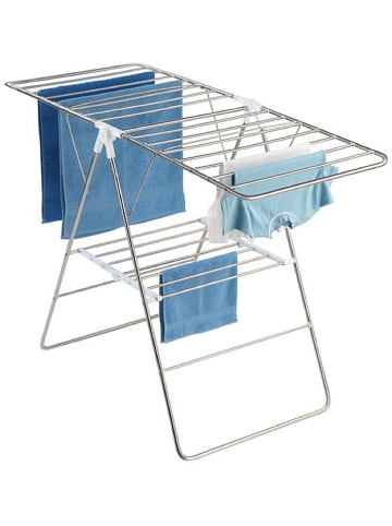Wenko Wasdroogrek "Flex" chroomkleurig/wit - (B)145 x (H)90 x (D)60 cm