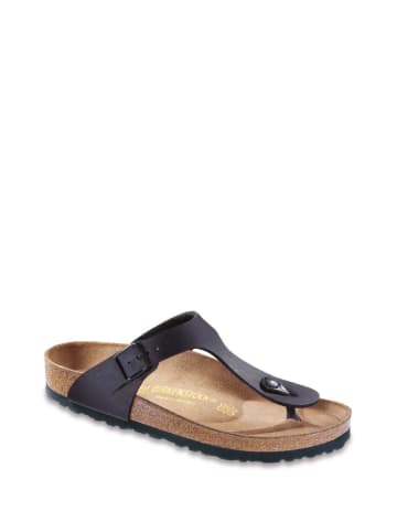 Birkenstock Leder-Zehentrenner "Gizeh" in Schwarz - Weite N