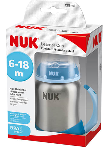 NUK Edelstahl-Trinklernflasche "Learner Cup" in Blau - 125 ml