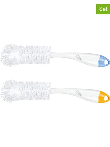 NUK 2er-Set: 2in1-Flaschenbürsten in Weiß