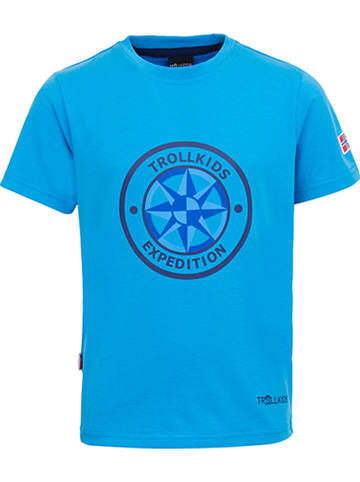 Trollkids Koszulka funkcyjna "Windrose" w kolorze błękitno-niebieskim
