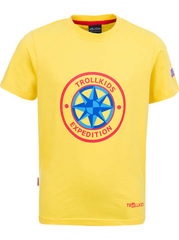 Trollkids Functioneel shirt "Windrose" geel/meerkleurig