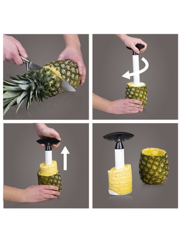 Vacu Vin 2-delige set: ananassnijders wit/zwart - (L)27,8 cm