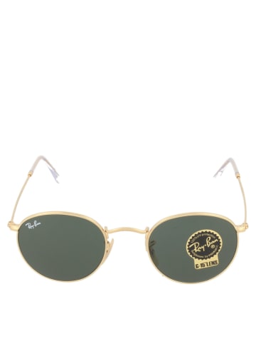 Ray Ban Okulary przeciwsłoneczne unisex "Round" w kolorze złoto-ciemnozielonym