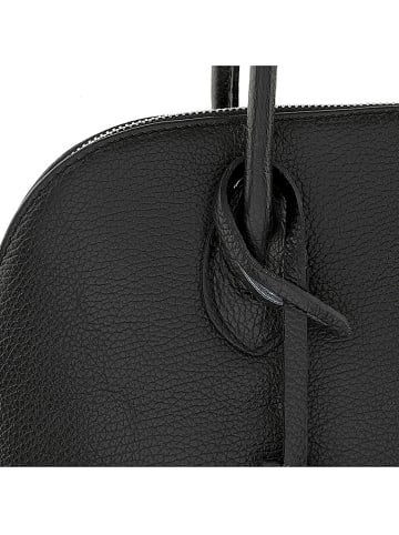 ORE10 Leder-Henkeltasche "Genova" in Schwarz - (B)40 x (H)30 x (T)15 cm