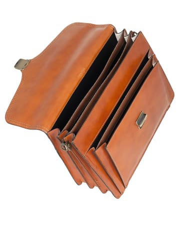 ORE10 Leren businesstas "Napoli" lichtbruin - (B)41 x (H)31 x (D)18 cm