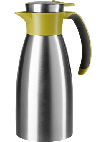 Emsa Edelstahl-Isolierkanne "Soft Grip" in Silber/ Grün - 1 l
