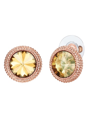 Tassioni Rosévergold. Ohrstecker mit Swarovski Kristallen