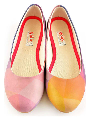 Goby Leder-Ballerinas in Bunt